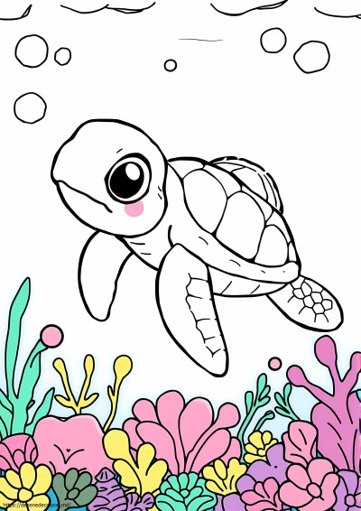 Drăguț pui de țestoasă de mare