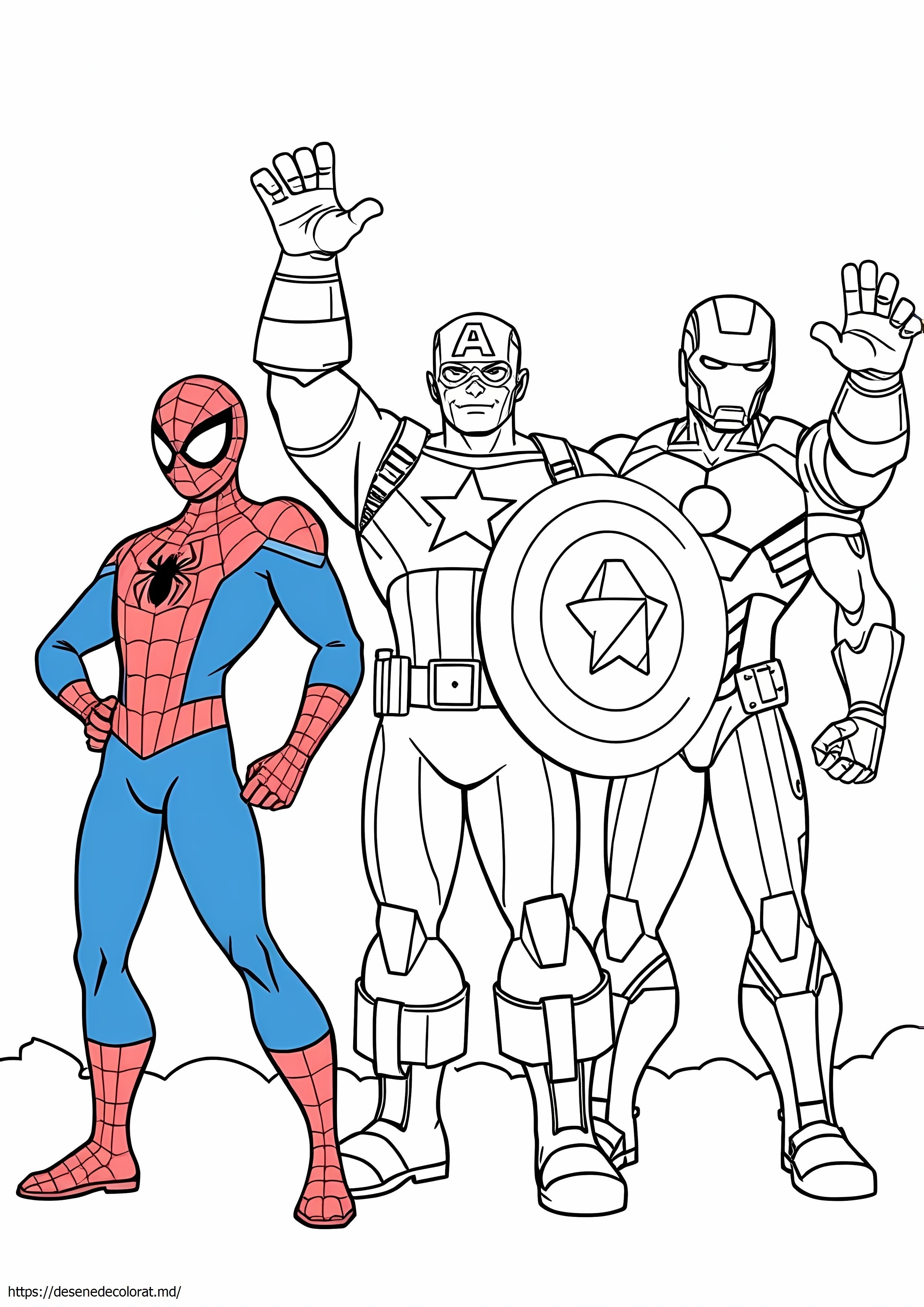 Omul păianjen căpitanul America Iron Man
