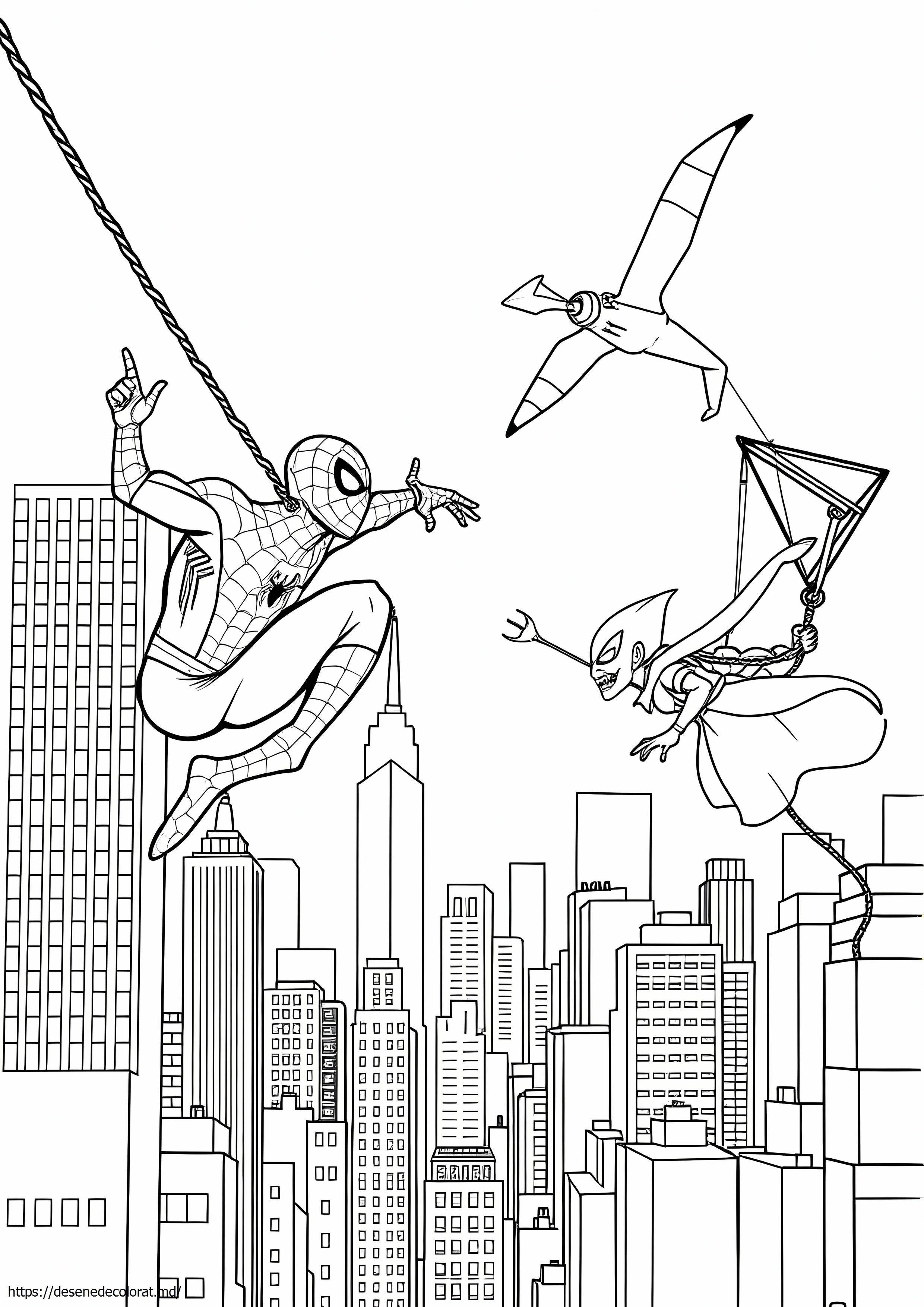 Spiderman vs spiriduș verde