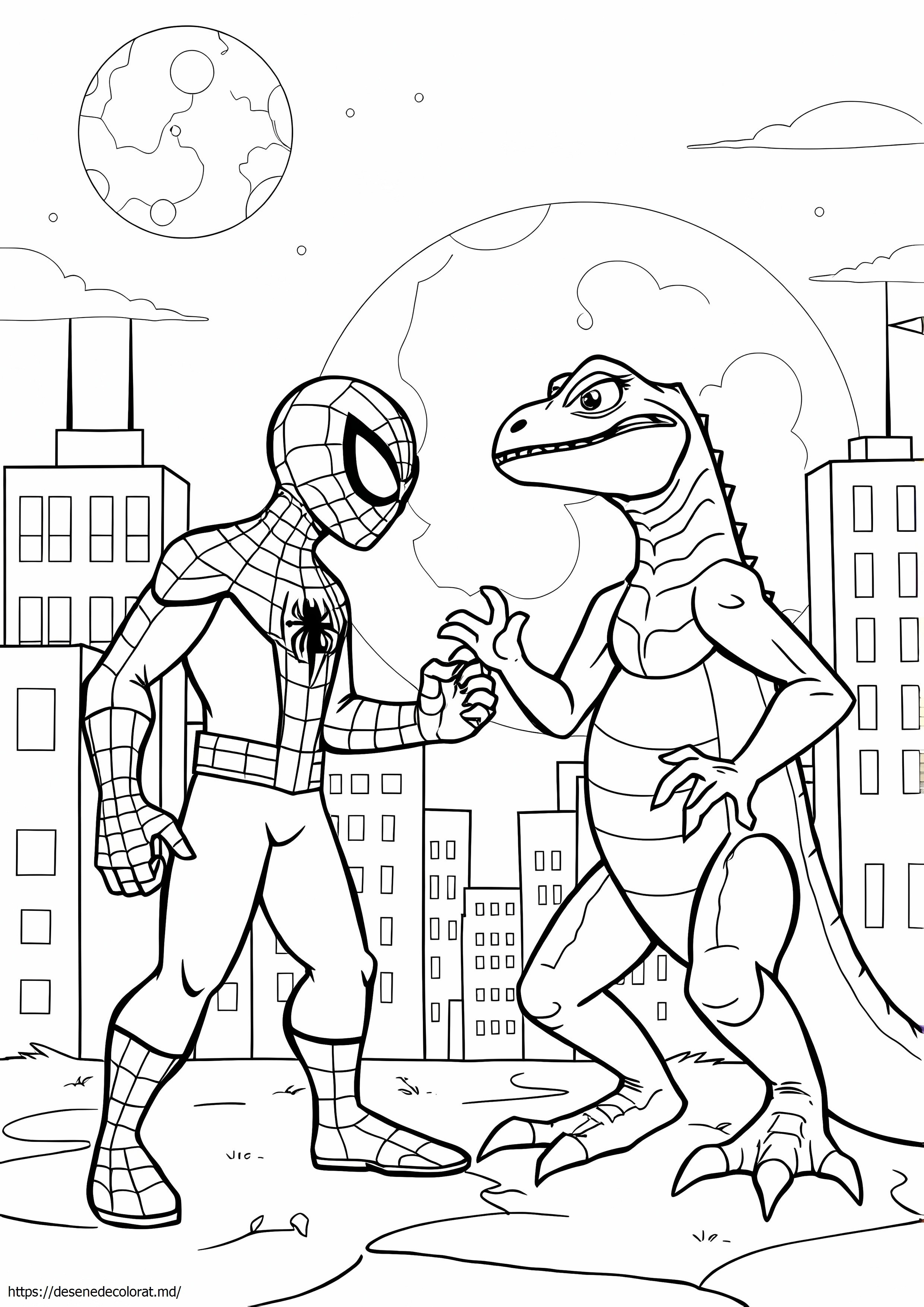 Spiderman vs șopârlă