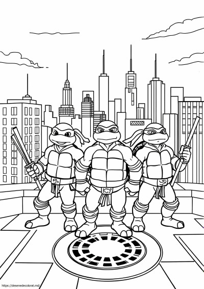 2012 2017 tmnt alb-negru