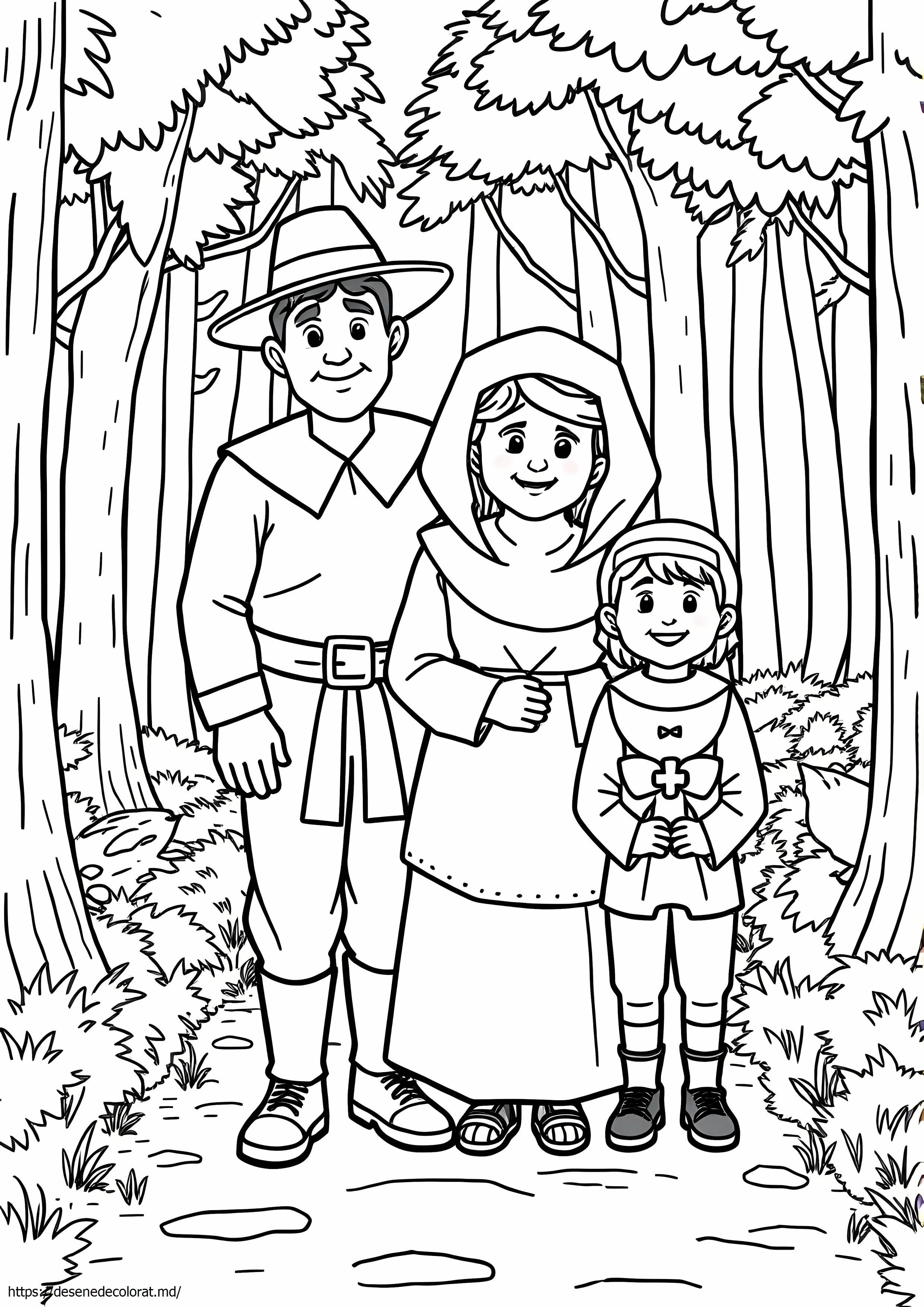 4 membri familie pelerin