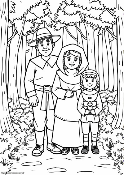 4 membri familie pelerin