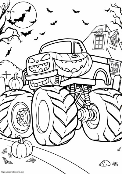 Camion monstru de Halloween