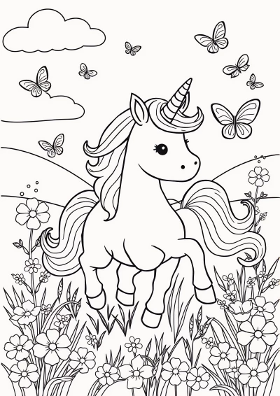 Fisa de colorat unicorn