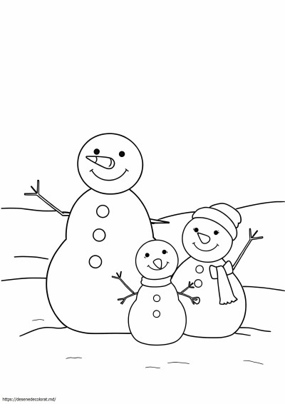 Familia de om de zăpadă