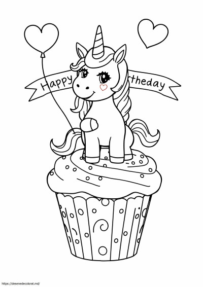 Unicorn drăguț cupcake