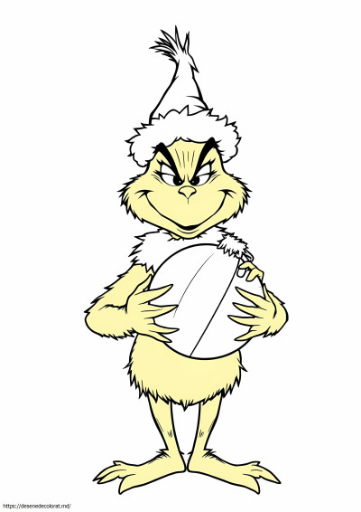 Grinch ținând ornament