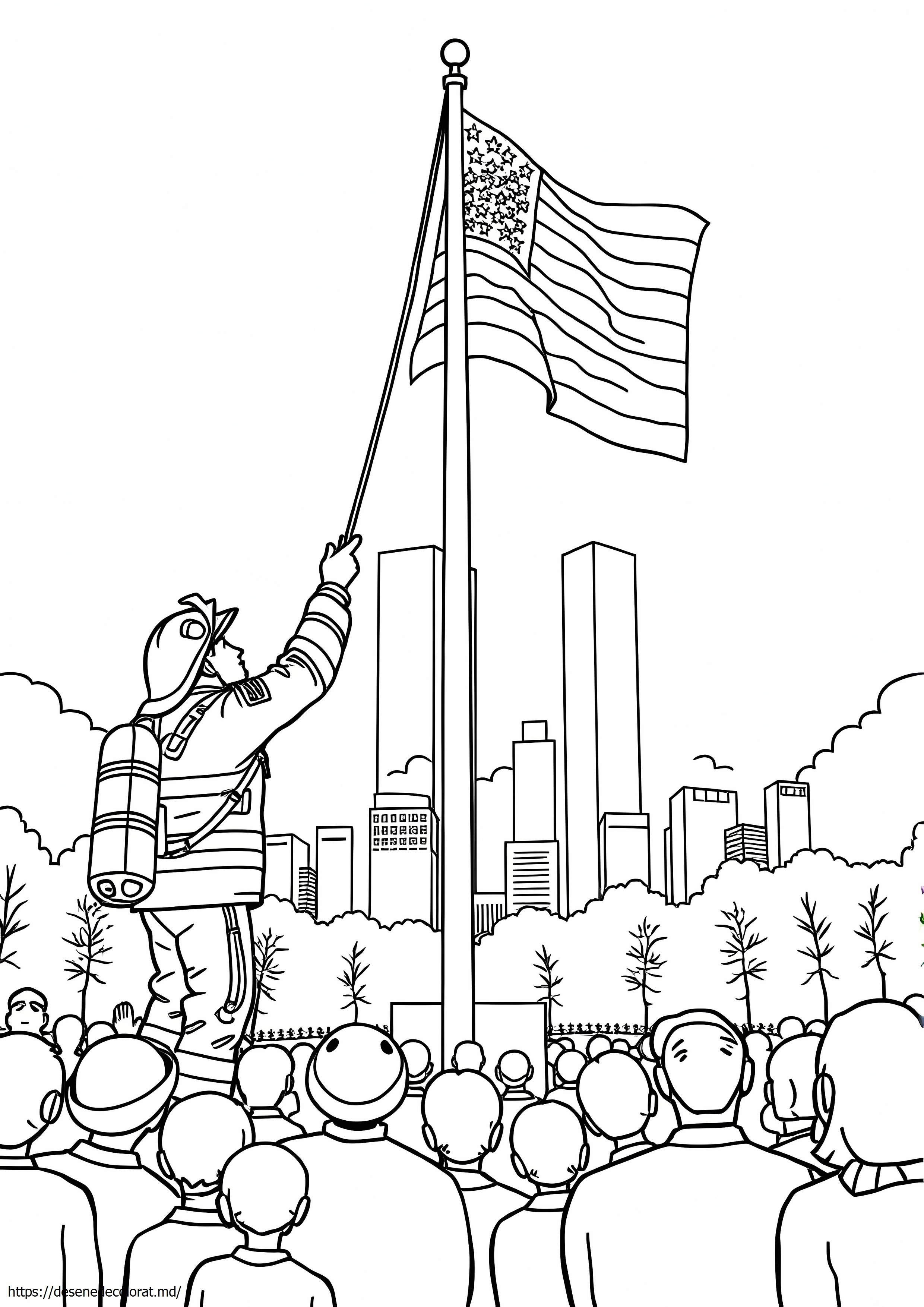 911memorial ridicarea drapelului de