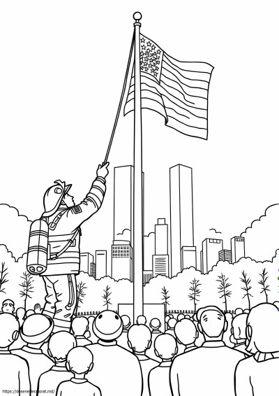911memorial ridicarea drapelului de