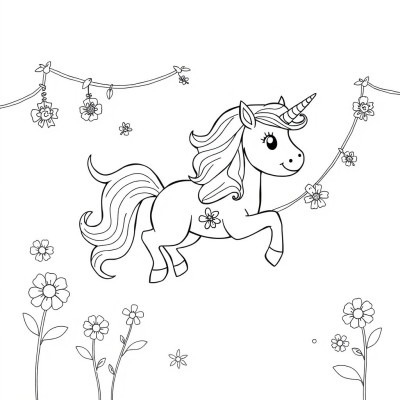 Imagini de colorat cu unicorn