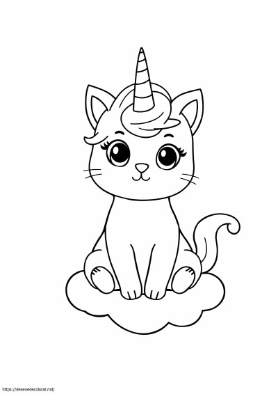 Pisică unicorn ușor drăguț pisică