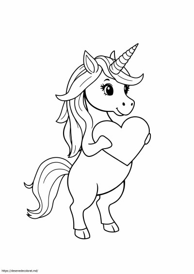 Unicorn ținând inima