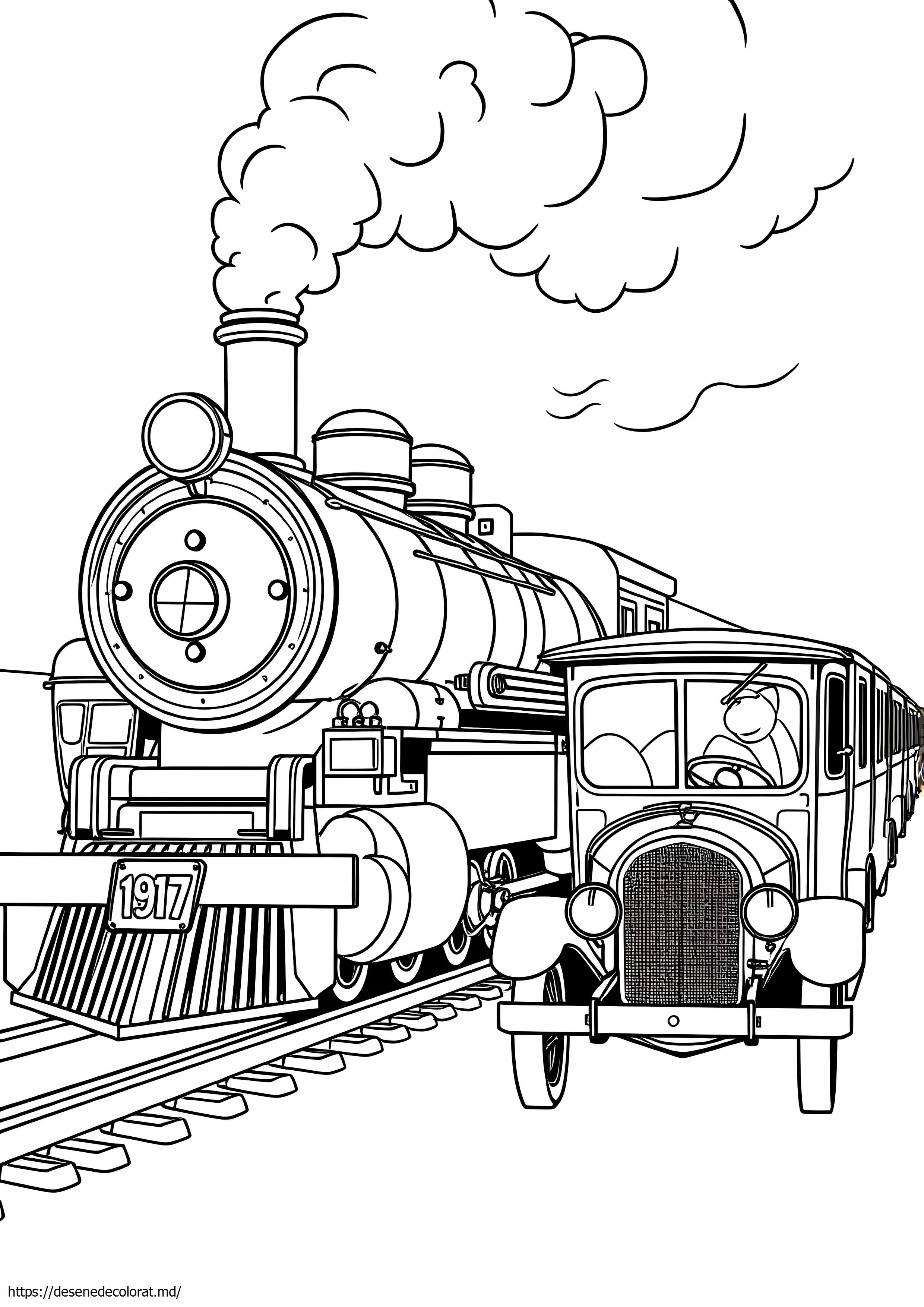 1917 tren și mașină de modă veche