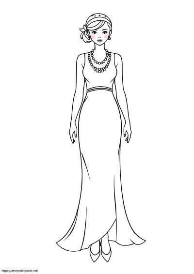 1920 rochie pagini color simple