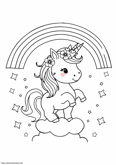 Curcubeu drăguț unicorn