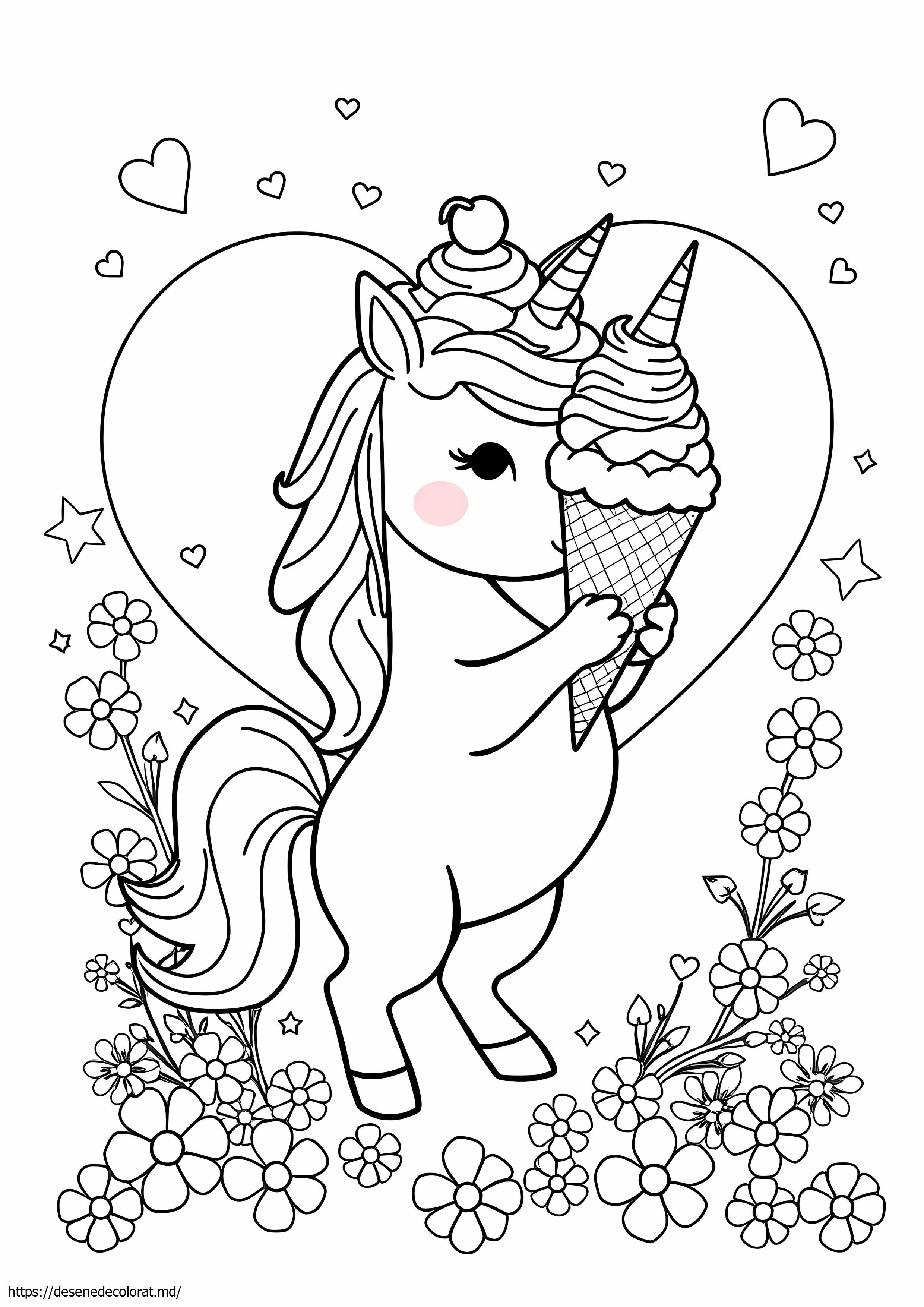 Unicorn drăguță înghețată
