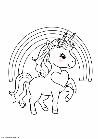 Inima curcubeu de unicorn
