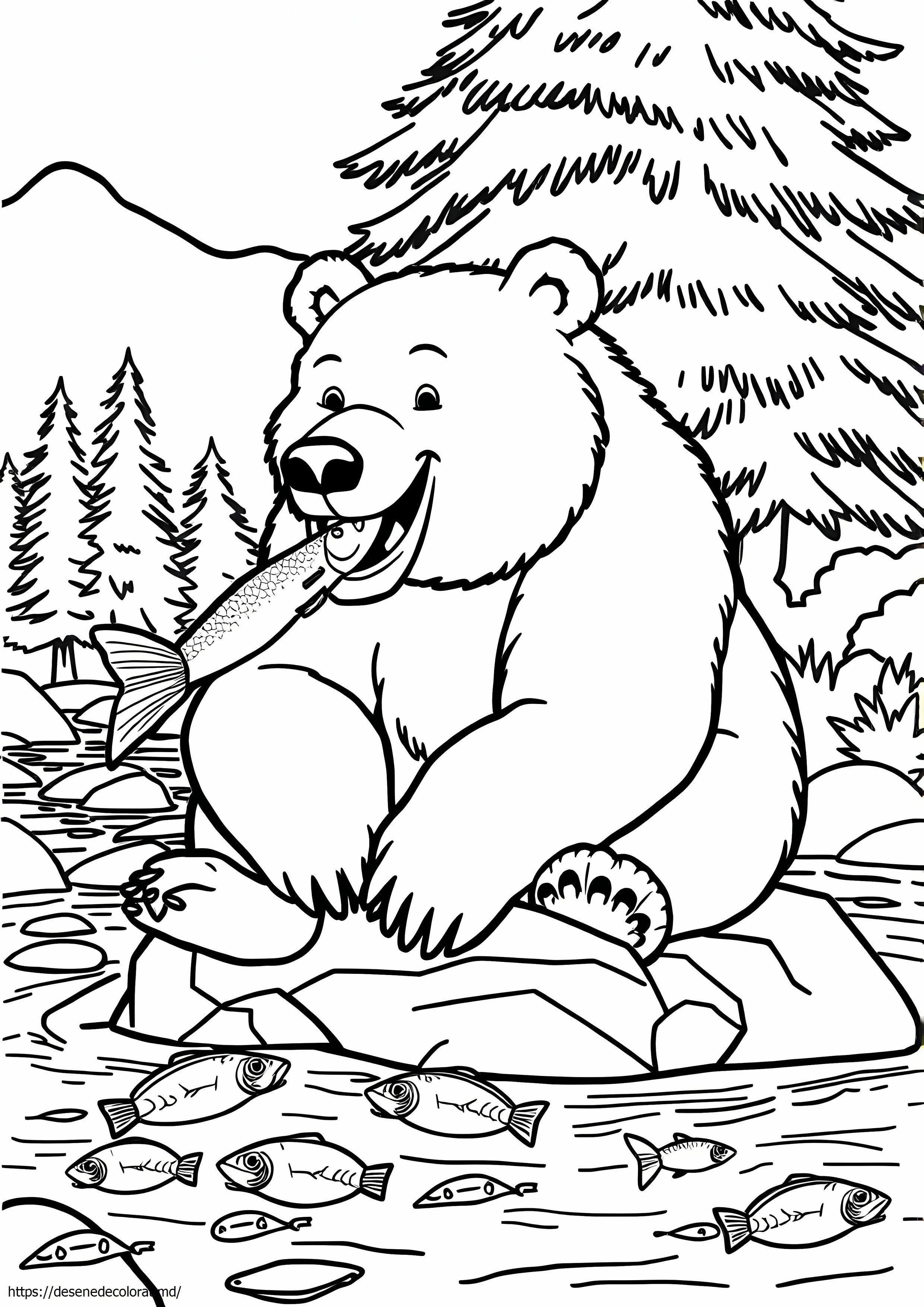 Un urs grizzly mănâncă pește