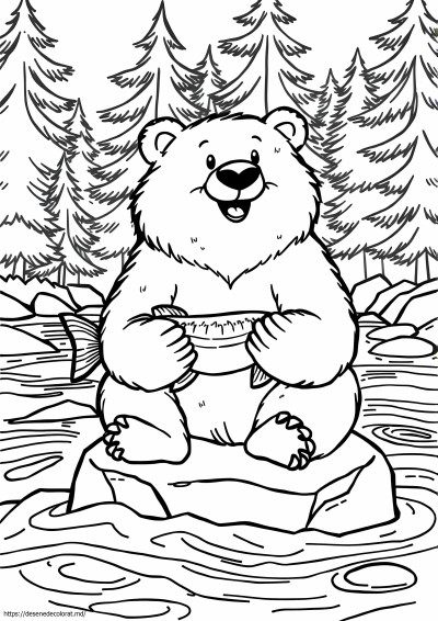 Un grizzly beratrcare mănâncă pește