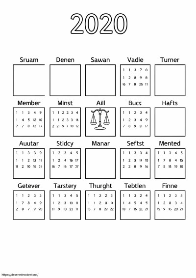 Calendarul libra 2020
