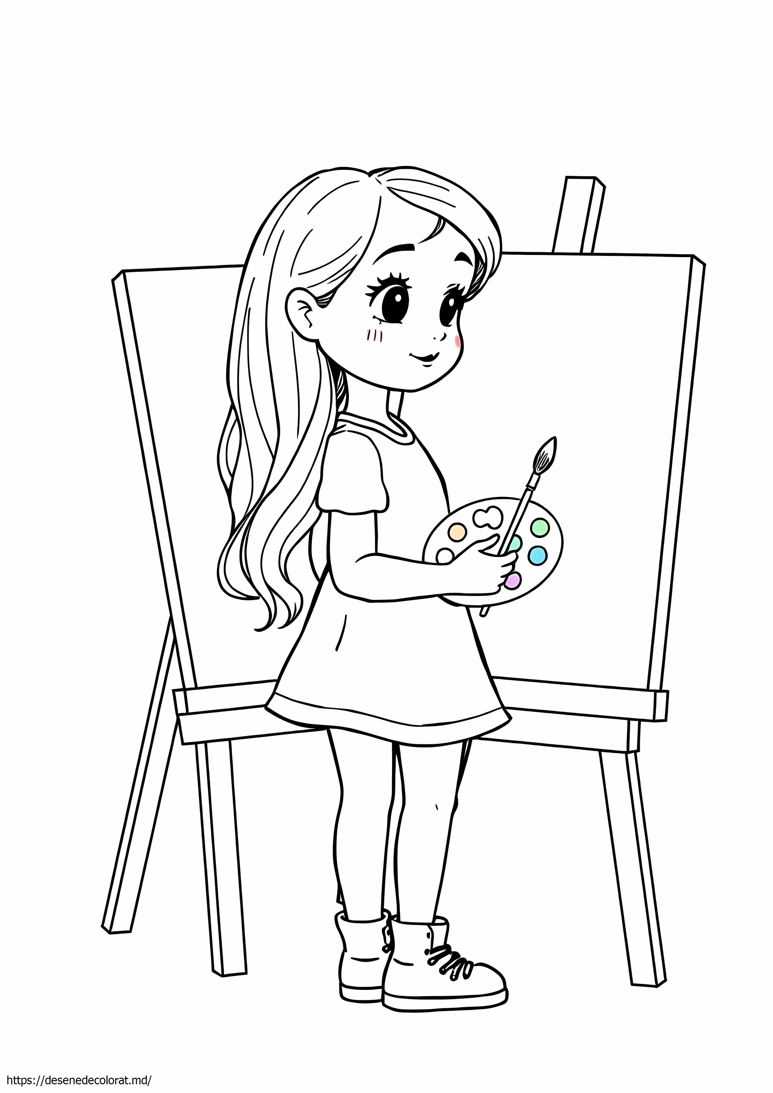 O fată desenând