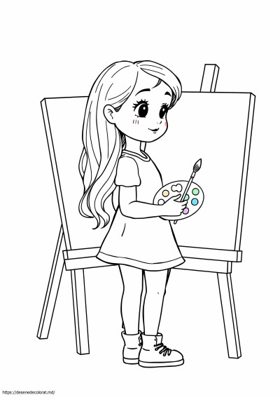 O fată desenând