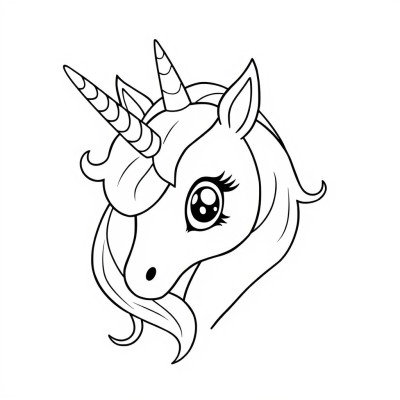 Cap de unicorn de colorat
