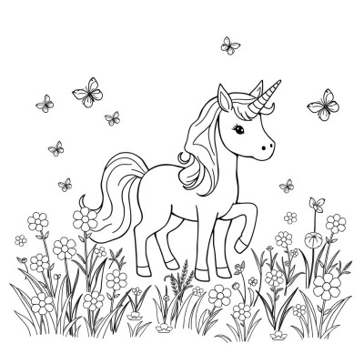 Fisa de colorat unicorn