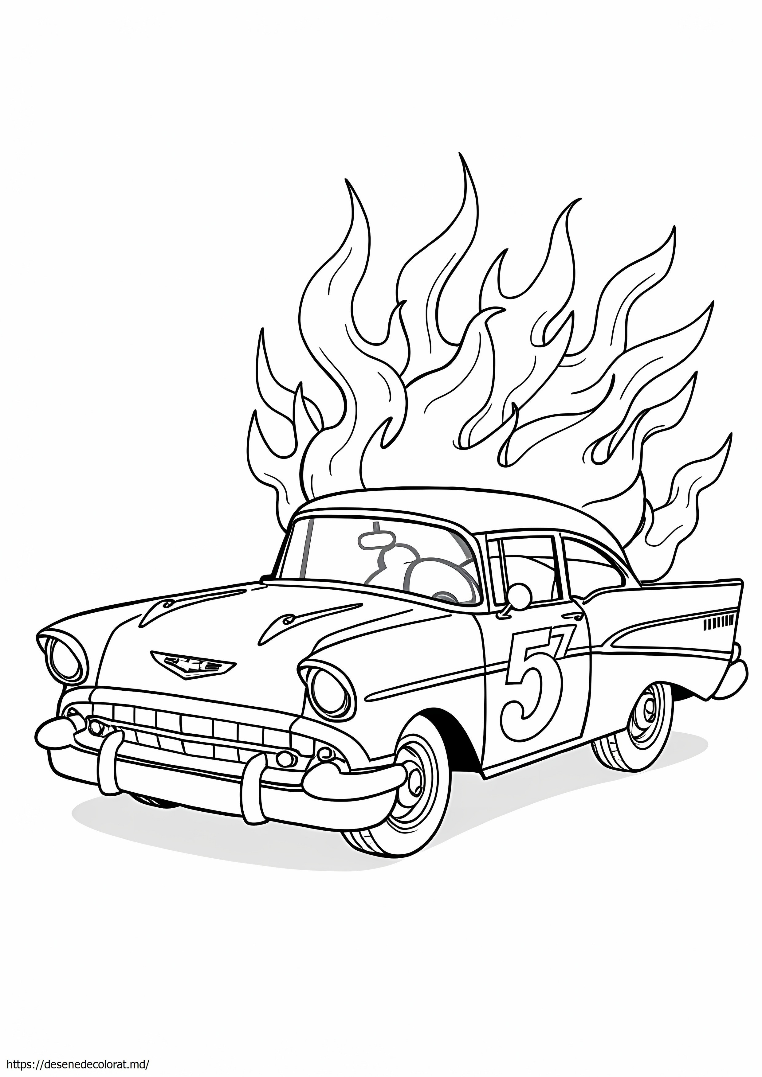 57 chevy cu flăcări