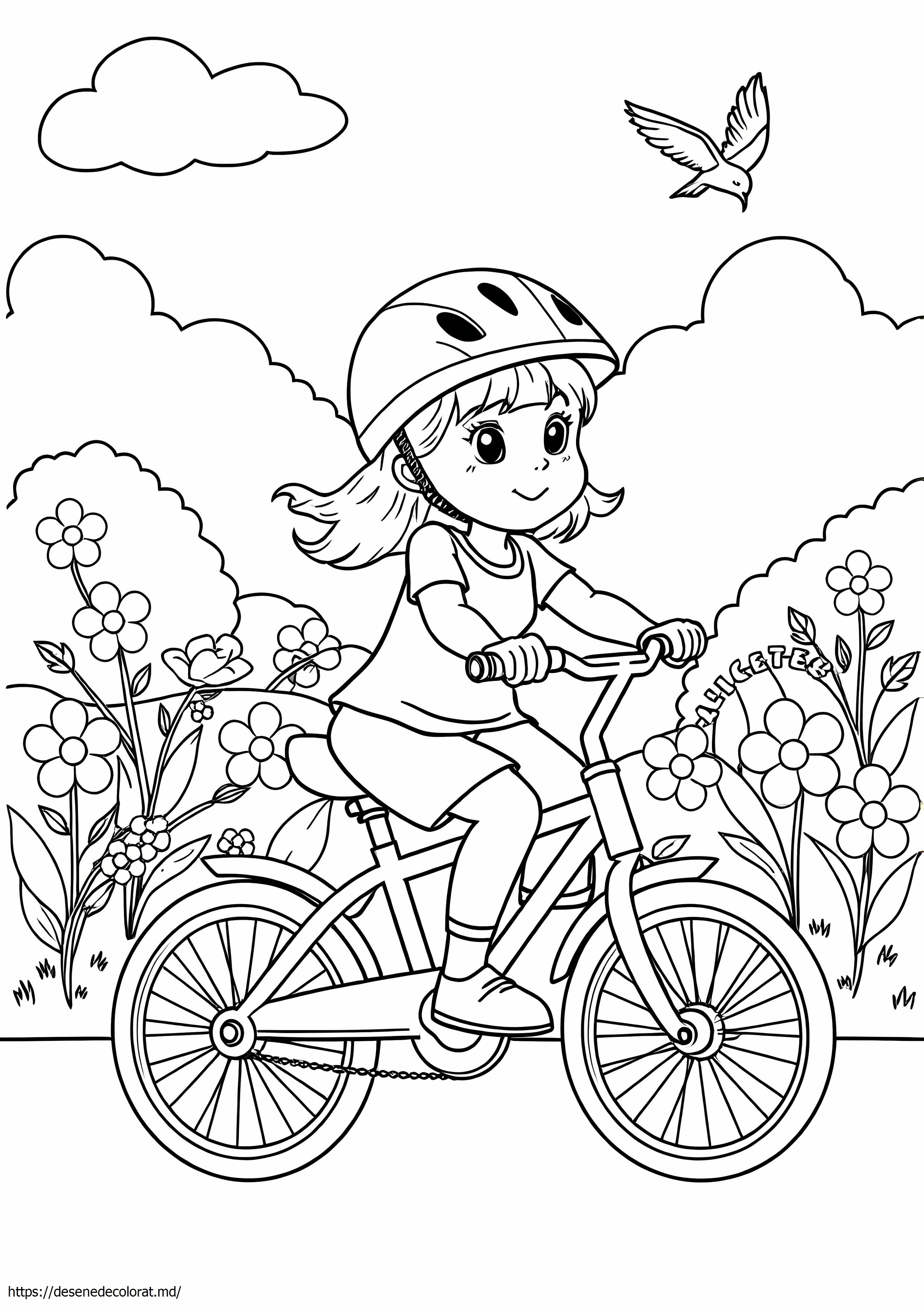 Fata care merge cu bicicleta