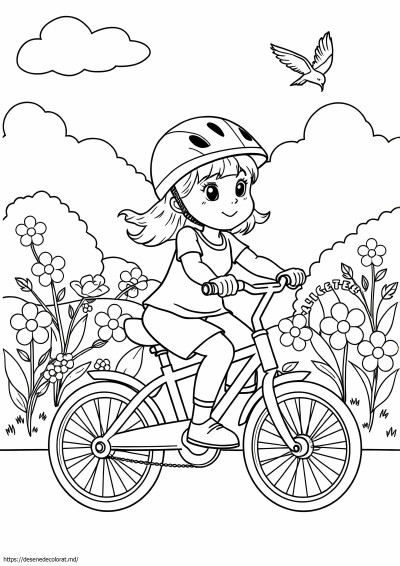 Fata care merge cu bicicleta