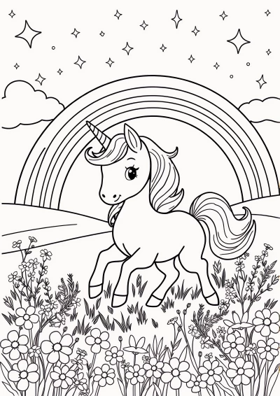 Plansa de colorat unicorn