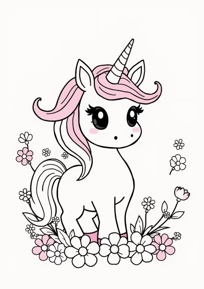 Unicorn de colorat cute