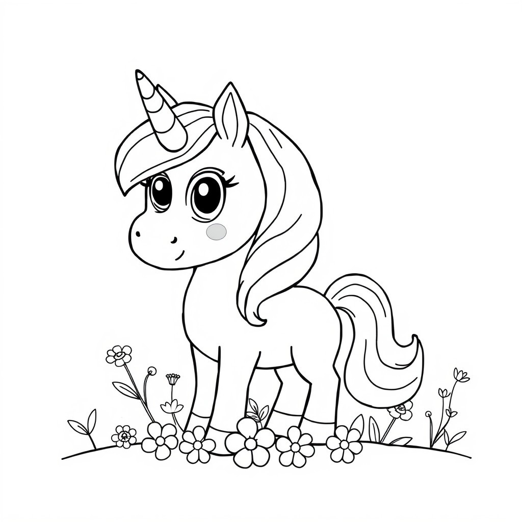 Unicorn de colorat cute
