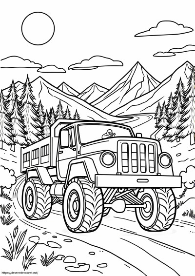 Pagină color de camion de aventură
