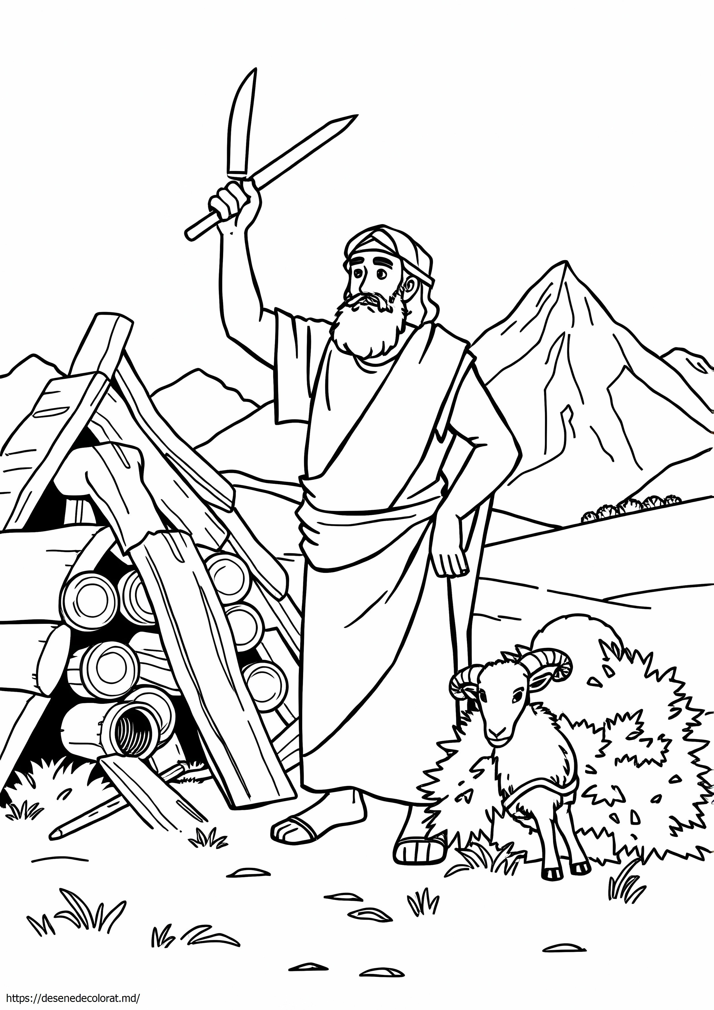 Abraham construind sacrificiu