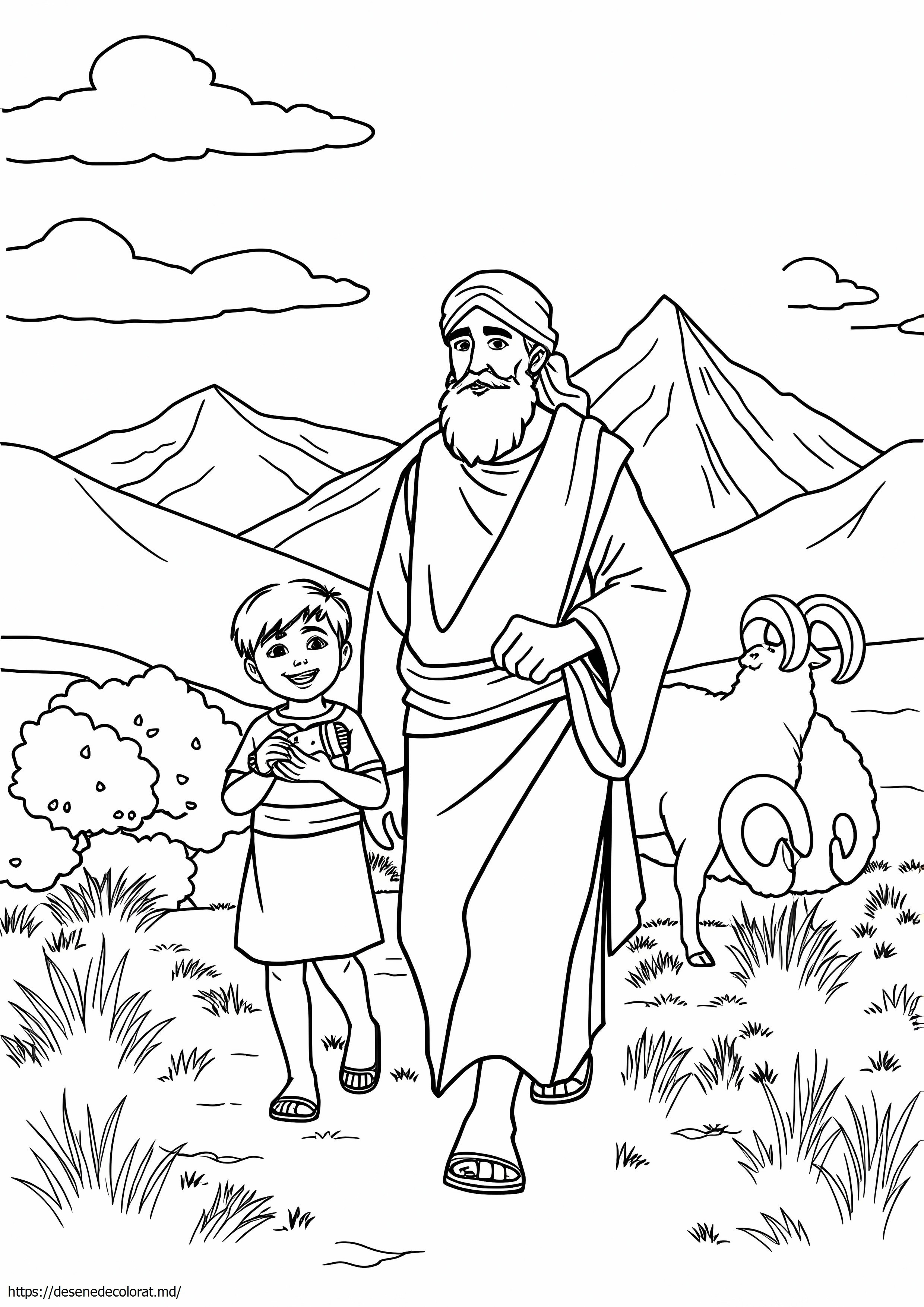 Abraham cu tânărul băiat isaac biblie