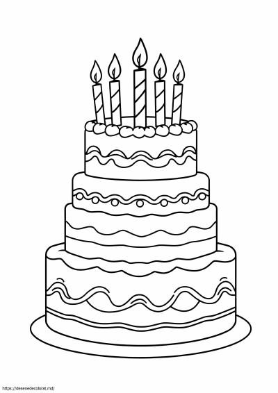 Tort de aniversare cu 3 straturi de decorat