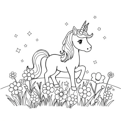 Unicorn de colorat pdf