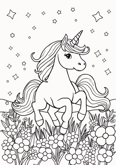 Unicorn de colorat pdf