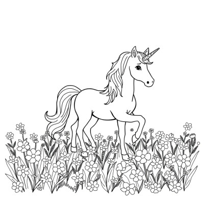 Foae de colorat cu unicorn