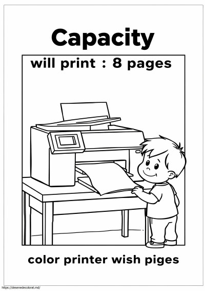 O imprimantă color va imprima 8 pagini