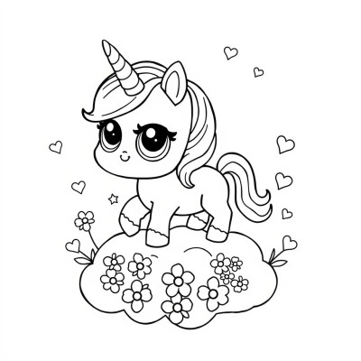 Fisa de colorat cu lol unicorn