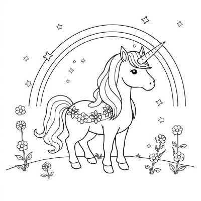 Poze unicorn de colorat