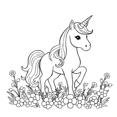 Unicorn de colorat print