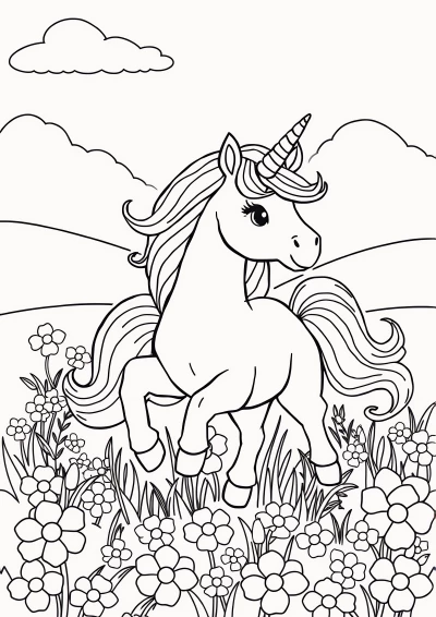 Unicorn de colorat print