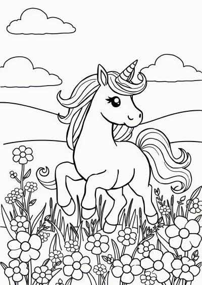 Desen de colorat unicorn