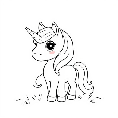 Fisa de colorat cu unicorn cute