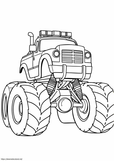 Desen un camion monstru al poliției